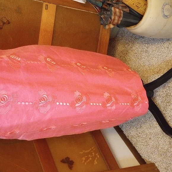 VTG Pastel Pink Silk Dress - Picture 3 of 13